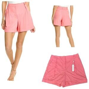 Trina Turk Ballad Shorts Flamingo Pink Pleated $238 Resort Summer Size 10 NWT